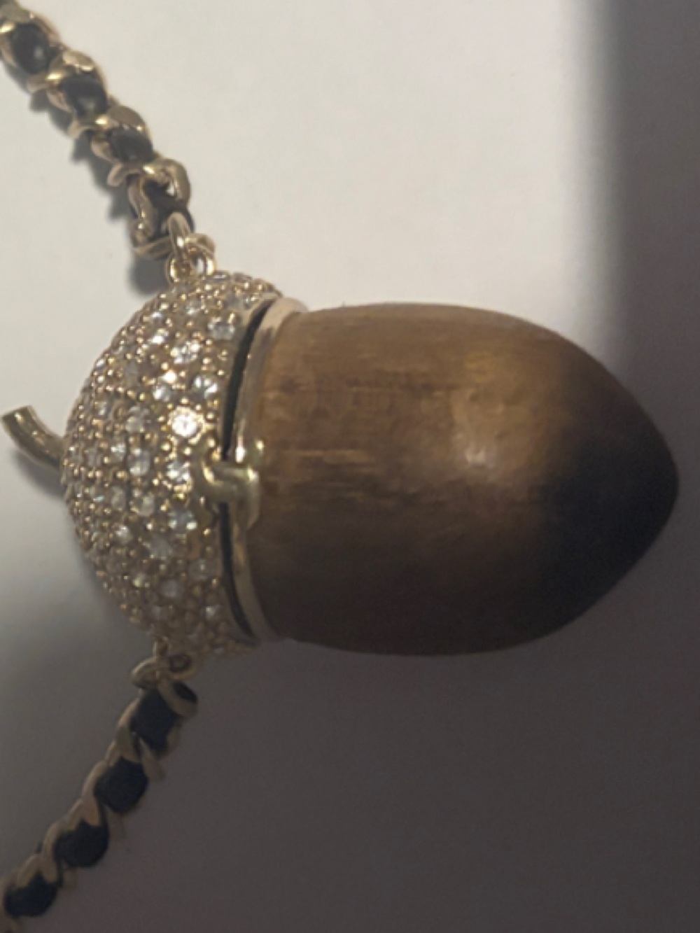 🪩 🥜🐿️   🆕 CC Crystal Wooden Acorn Pendant chain necklace 🐿️ 🪩 - Picture 2 of 15